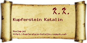 Kupferstein Katalin névjegykártya